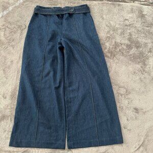 Reiss Super Wide Leg Trouser Jeans Women's US size 10 Belted High Rise
